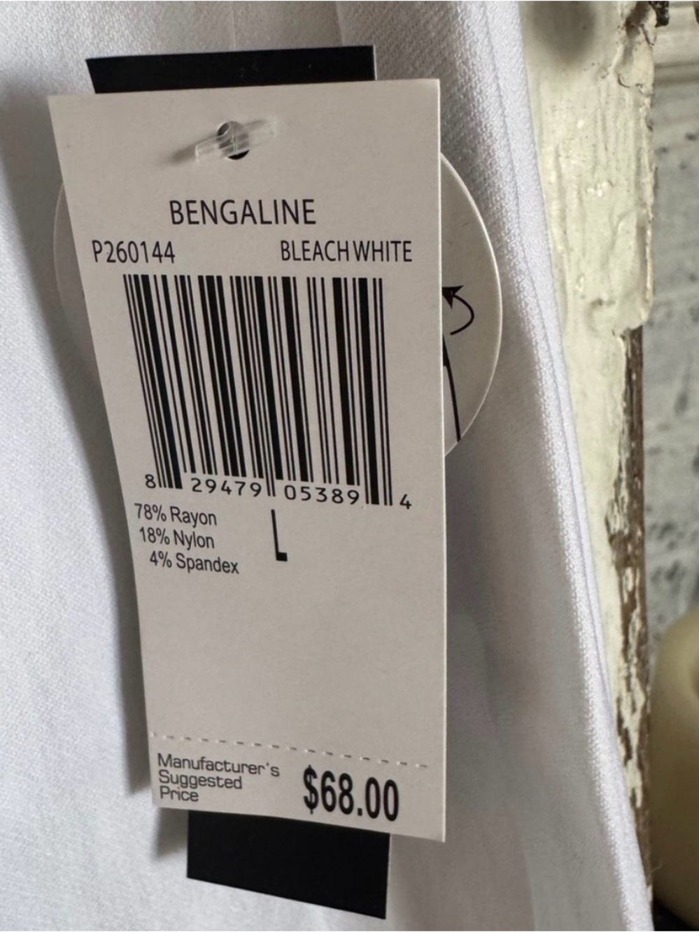 NWT Premise White Bengaline Straight Leg Pull-On Pants Size L - Picture 4 of 10